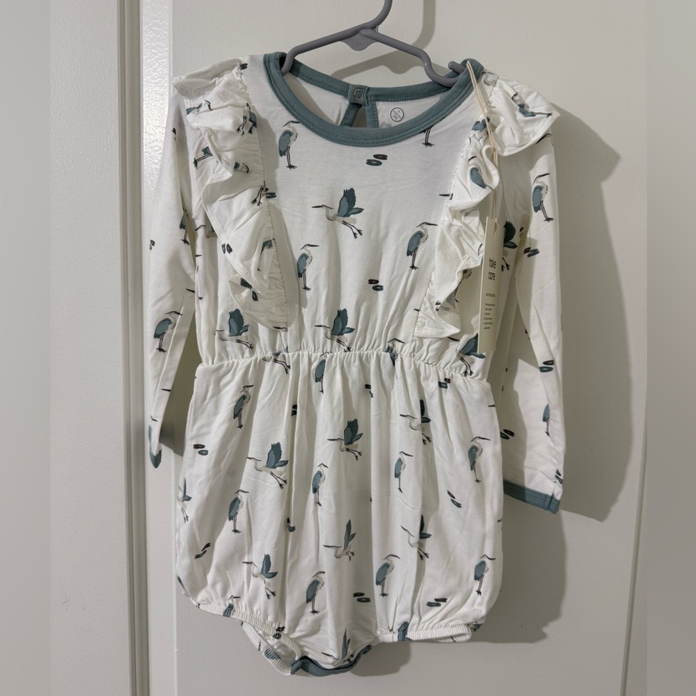 Kyte BABY Blue Heron Long Sleeve Bubble Bodysuit